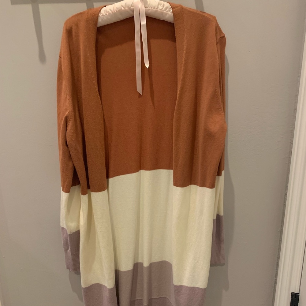 Three color cardigan